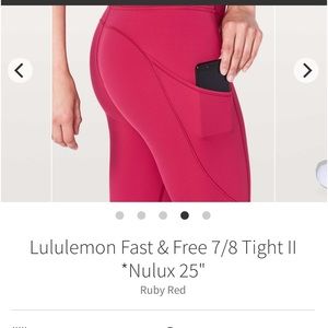 Lululemon Fast and Free tights- Nulux 25